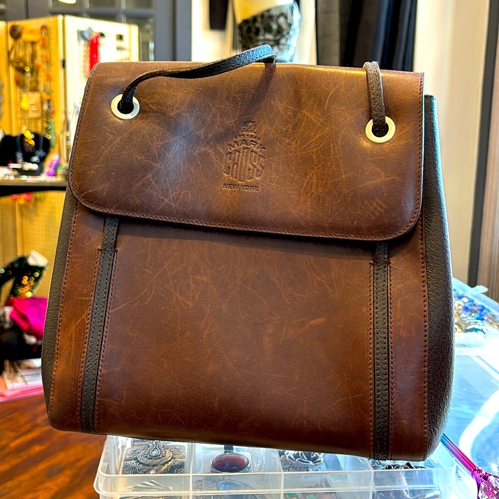 Mark Cross brown leather handbag